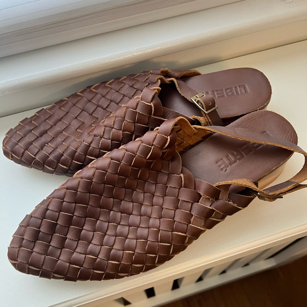 Liberte bondi mules with strap size 11 chocolate